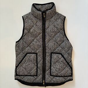 J Crew Quilted Herringbone Down Feather Fill Vest Jacket Women’s Size Small Warm